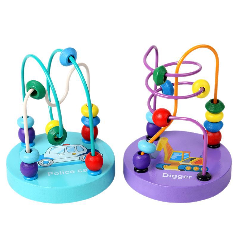 Picture of Wooden Mini Cartoon Small Beaded Beads Kindergarten Baby Baby Children Color Cognitive Intelligence Early Education Toys