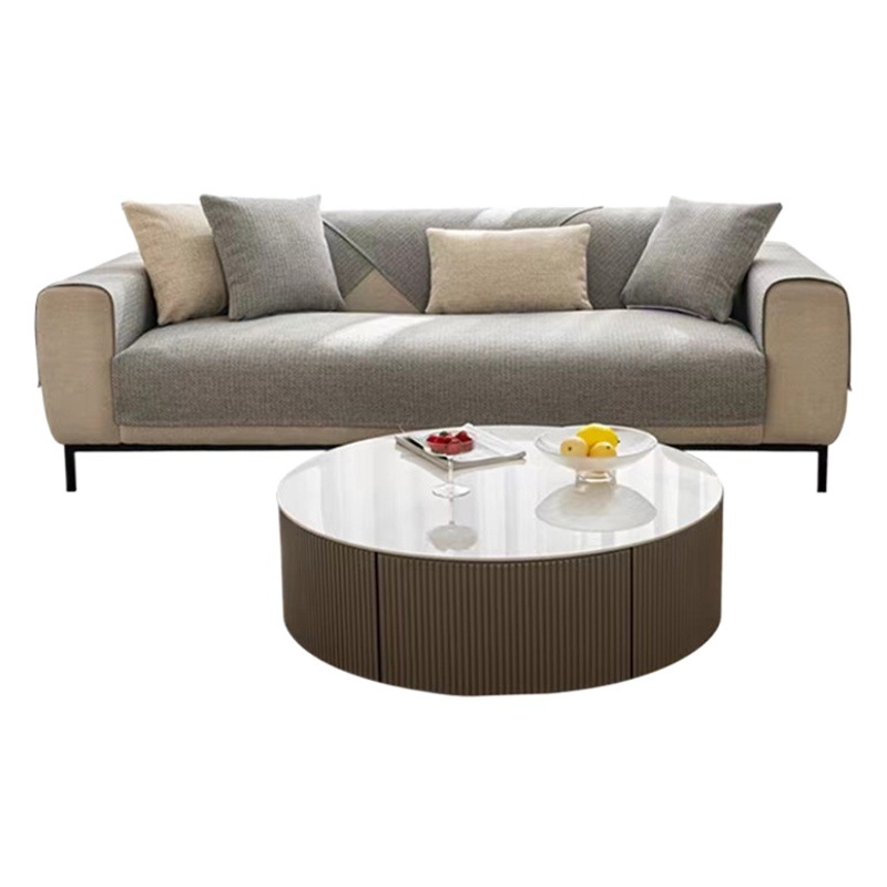 Japanese-style linen-like simple modern living room sofa cushion for all seasons universal solid color cushion cover cloth towel non-slip sofa cover