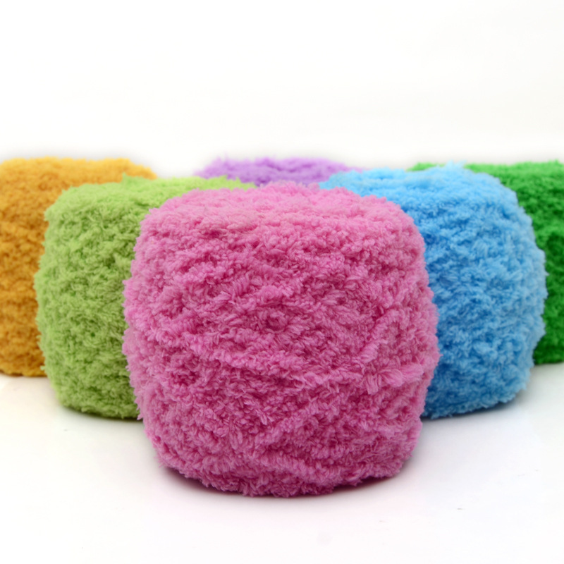 Coral velvet towel thread ball thick thread ball baby sweater cap scarf thread crochet diy hand woven material bag