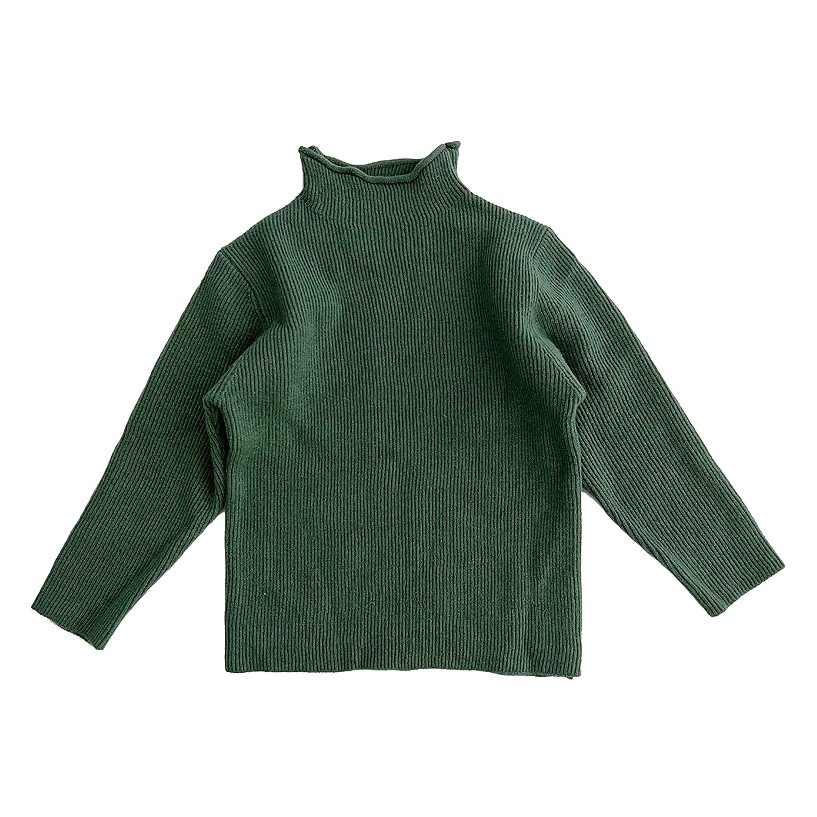 in stock Soft Waxy Self-made Children's Knitwear Base Long-sleeved Sweater for Boys and Girls Half-high Neck Autumn and Winter Korean Style Middle and Big Children