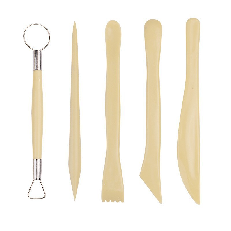 Picture of Art supplies clay sculpture 5 piece set wooden pottery knife soft pottery sculpture knife pottery clay sculpture trimming tools wholesale