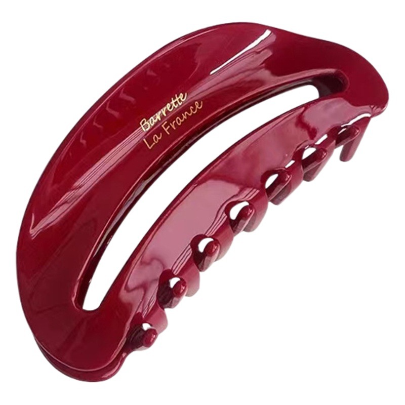 Red French style retro elegant hairpin female autumn and winter bangs broken hair clip high-grade side acetate head accessories