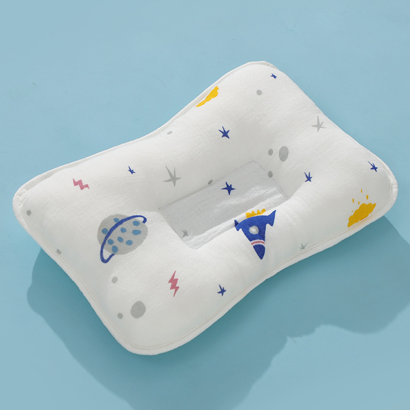Picture of Baby Pillow Newborn Baby Pillow Shaped Pillow Anti-Eccentric Head Four-Season Universal Printed Gauze Summer Manufacturer Wholesale