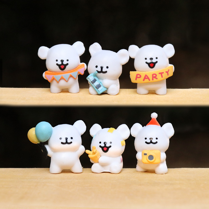 Mini Line Puppy Doll Cute Trendy Play White Dog Doll Doll Creative Car Desktop Decoration Small Ornaments