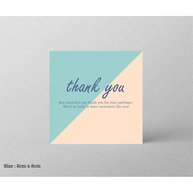 Picture of 30 Sheets/Pack Square Simple Thank You Cards Coated Paper Business Cards Gift Packaging Decorative Cards English Mini Thank You Cards