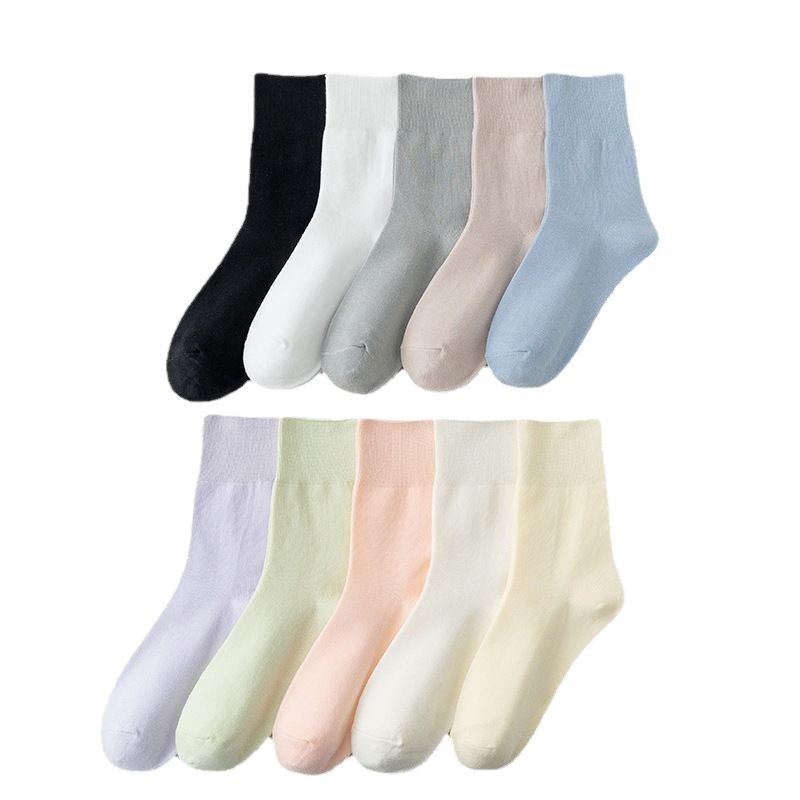 Picture of Mid-Calf Socks for Women, Spring and Autumn Solid Color Slouch Socks, Versatile Maternity Socks, Casual Long Socks, Zhuji Socks Wholesale
