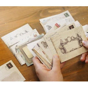 Creative retro style small envelope 12 pieces into OPP bag simple package