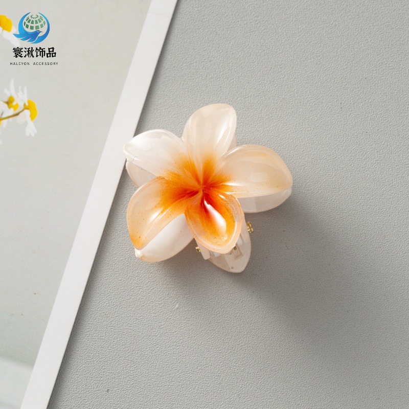 Picture of Cross-border egg flower clip large high-grade gradient Flower hairpin back head updo ponytail shark clip headdress