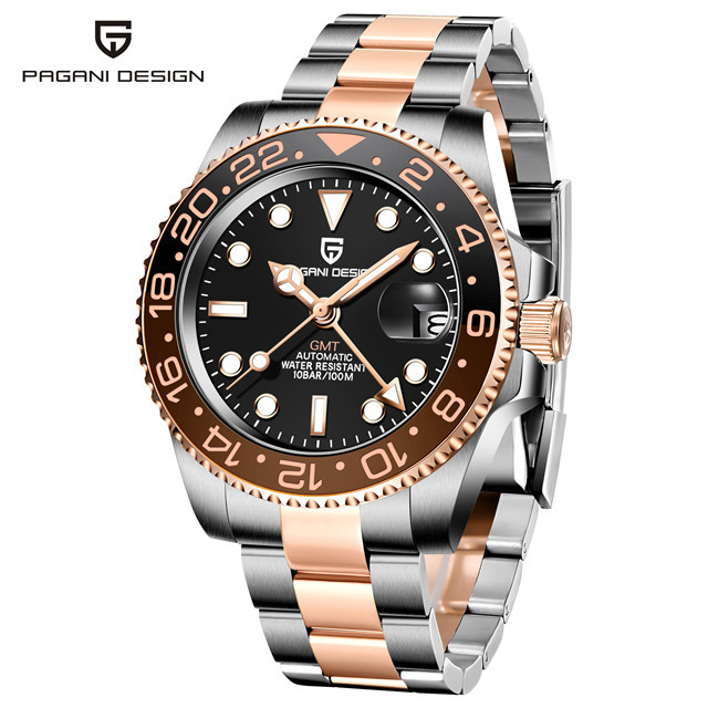 Picture of PAGANI bojiani fashion Men's automatic mechanical watch GMT two hour clock luminous calendar watch 1662