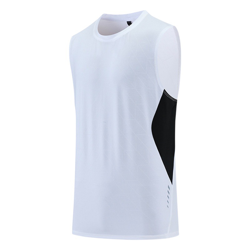 Picture of European and American Cross-border Dark Flower Reflective Strip Sports Quick-drying Vest Men's Color-block Printing Multicolor Fitness Sweat-absorbent Sleeveless Short Sleeve