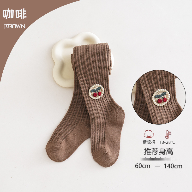 Picture of Baby pantyhose children's leggings 2023 spring and summer a cherry combed cotton baby bottoming socks spot wholesale