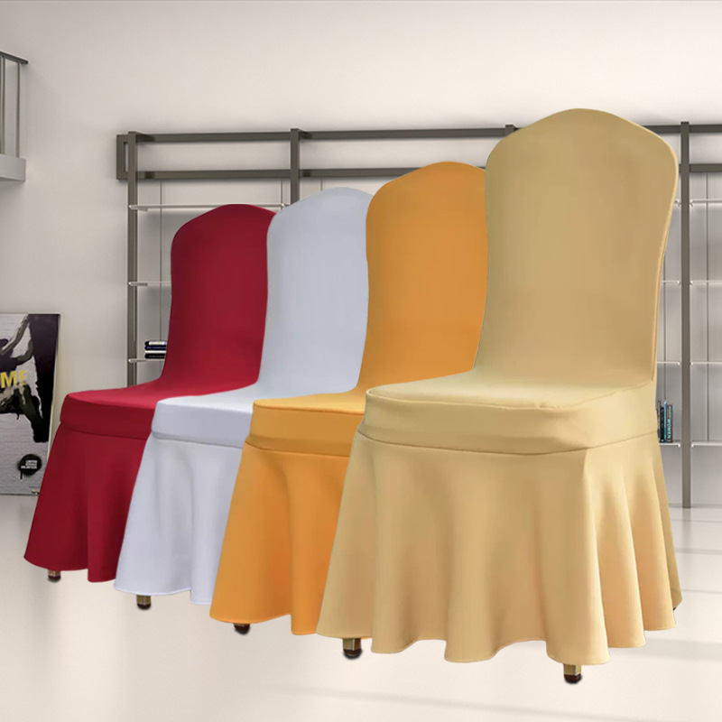 Simple Universal European Style Elastic Sun Skirt Air Layer Restaurant Hotel Wedding Household Dining Table Banquet Chair Cover