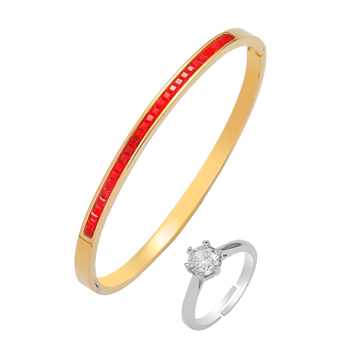 Picture of Titanium steel bracelet female cross-border wind star stainless steel bracelet female niche design row drill temperament fresh bracelet