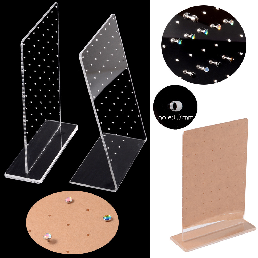 Transparent acrylic jewelry ear studs lip nail display board 20-16G ear bone nail Display Display rack