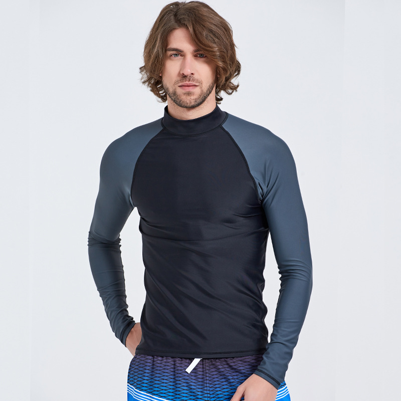 Picture of Sharbat men's long-sleeved diving suit sun protection swimsuit quick-drying jellyfish suit top snorkeling slim diving swimsuit