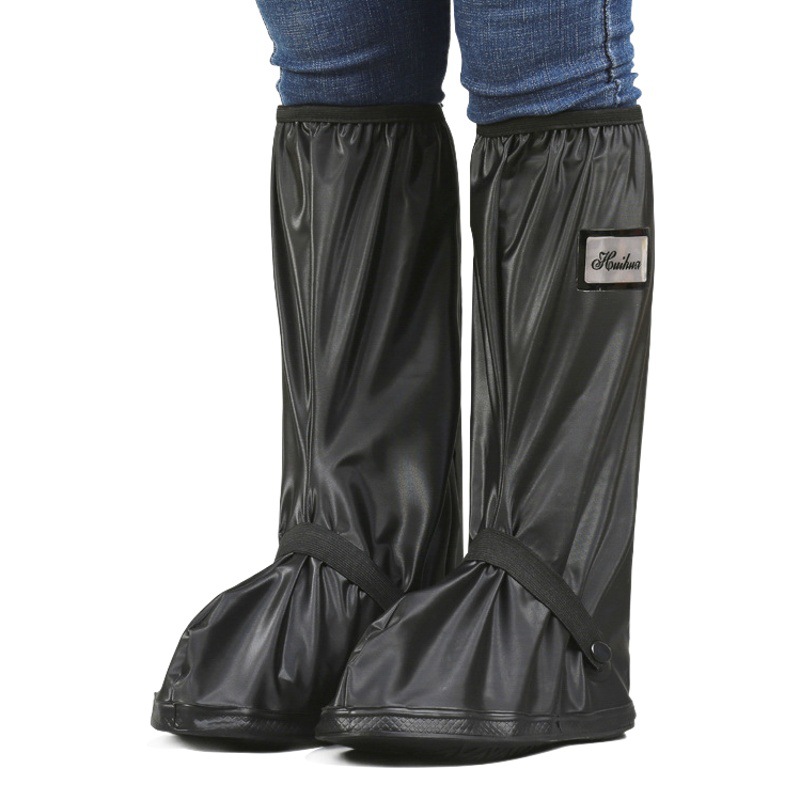 High-top motorcycle rain shoe cover waterproof non-slip men's rain-proof shoes outdoor water shoes women's thickened wear-resistant rain-proof foot cover