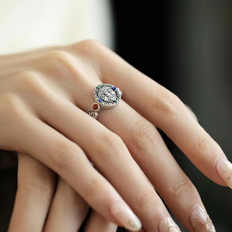 Vintage Zakiram Loose Ring 2024 New Style Old Niche Design Retro Adjustable Dieting Finger Ring