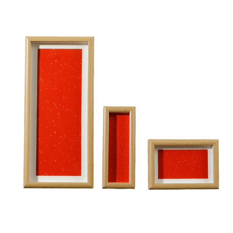 Picture of Factory wholesale calligraphy blank photo frame new Chinese long framed Chinese painting calligraphy frame puzzle wall hanging photo frame