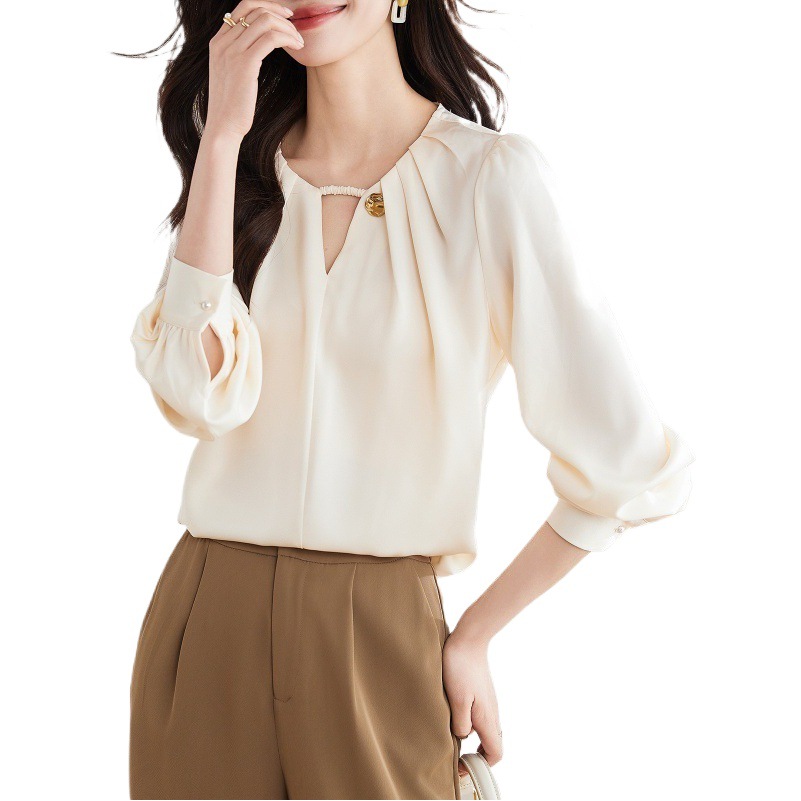 Carefully Selected 2025 Spring & Fall New Long-Sleeved Chiffon Shirts for Women, Stylish Tops, Bottoming Shirts, Loose Slimming Look Shirts