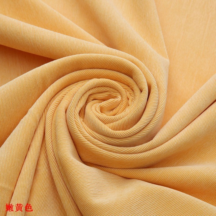 Children's Warm Color Popular Egg Yolk Color Men's and Women's Pants Corduroy Fabric Plain Color Tender Yellow 21 Pieces Brocade Polyester Velvet