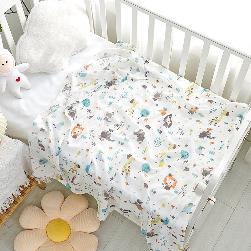 Picture of Double-Layer Bamboo Cotton Summer Gauze Quilt Baby Newborn Bath Towel Blanket Muslin Gauze Wrap