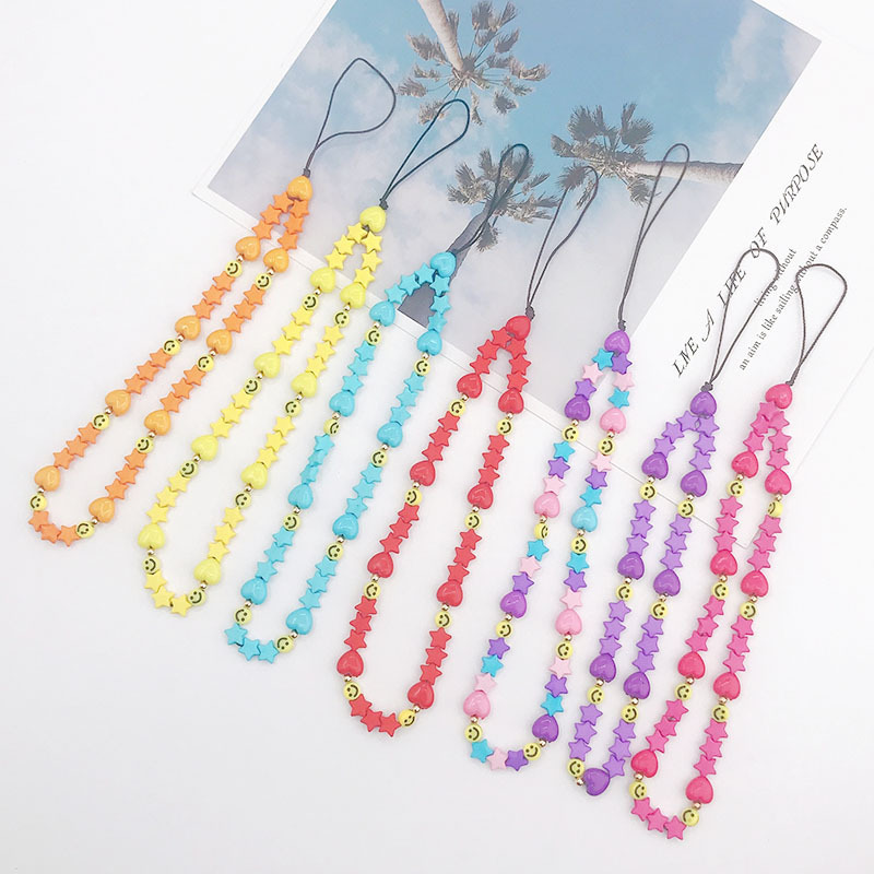 Picture of New soft pottery fruit series mobile phone chain diy mobile phone case acrylic five-pointed star mobile phone chain collection trend