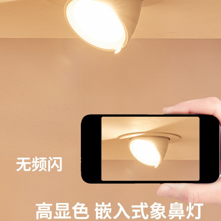 Picture of Home ceiling clothing store commercial super bright background cob spotlight led spotlight embedded ceiling wall elephant nose light