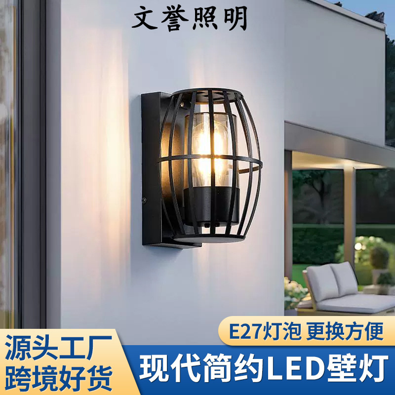 Outdoor Wall Lamp New Chinese Style Waterproof and Moisture-Proof Door Entrance Balcony Terrace Courtyard Exterior Wall Lamp Cross-Border Aluminum Wall Lamp