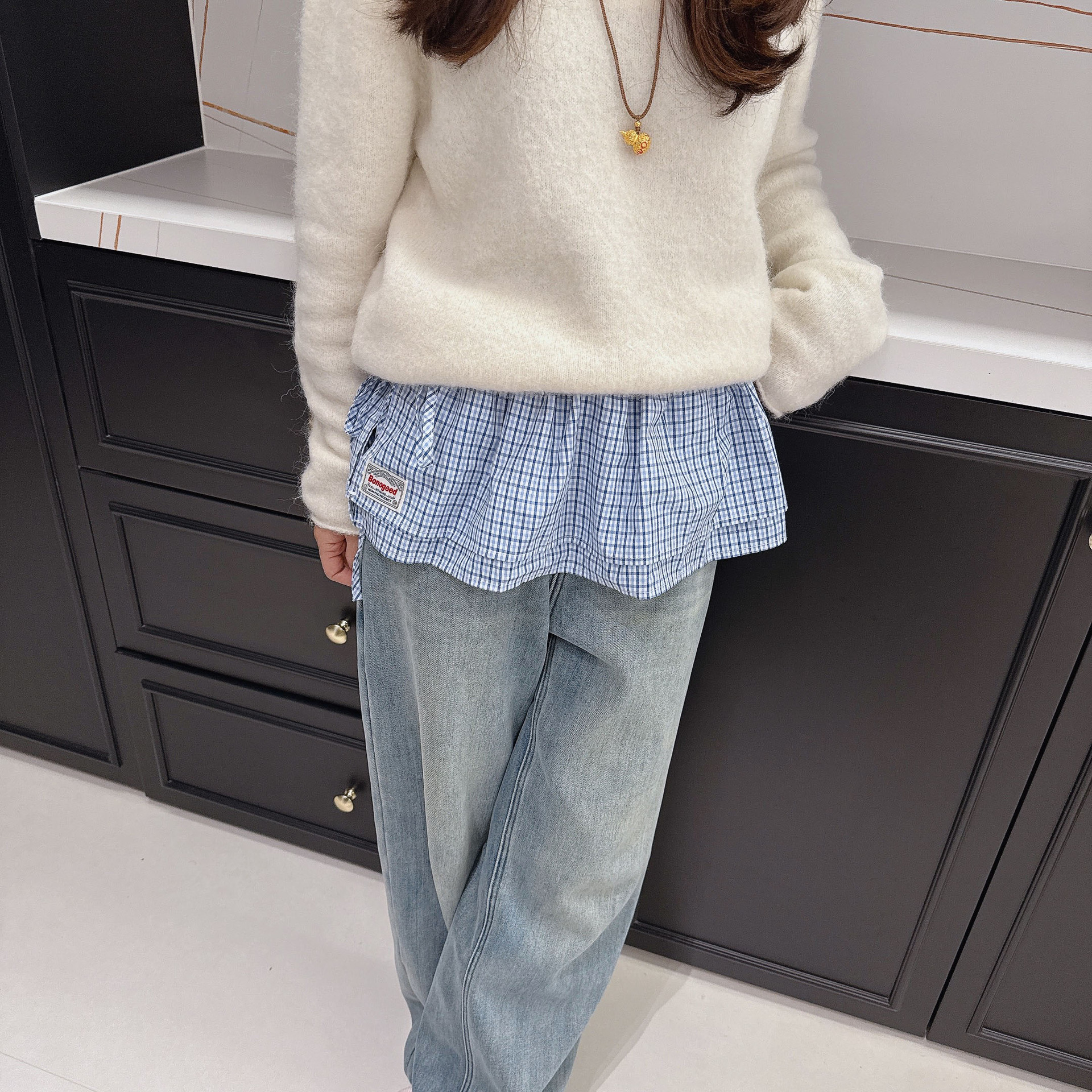 Double-layer Plaid Tutu Skirt Casual Artistic Style Hip Covering Stacked Fart Curtain Skirt Women's New All-match Pure Cotton Short Skirt