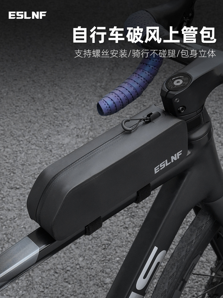ESLNF Bicycle Waterproof Front Beam Bag Mountain Highway Car Large Capacity Breaking Wind Bicycle Upper Pipe Bag Riding Equipment