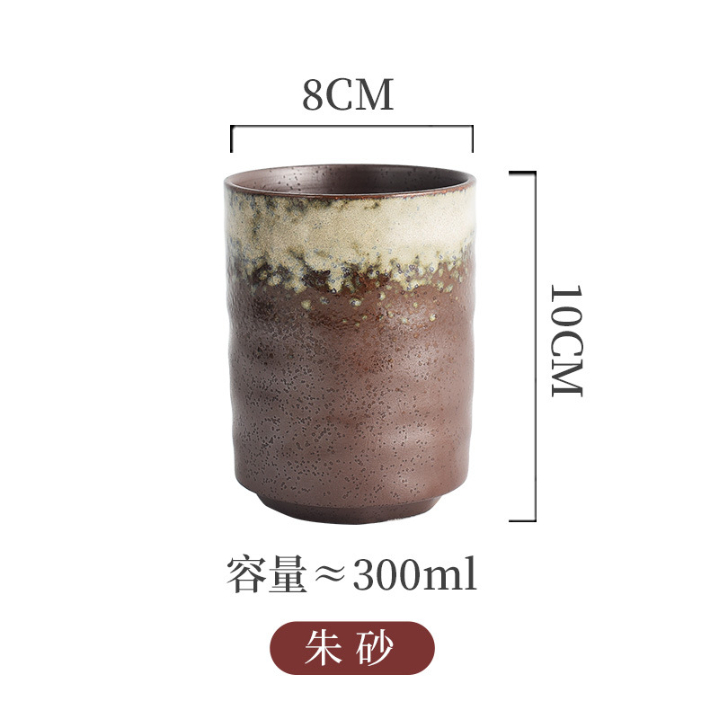 Picture of Japanese Style Creative Ceramic Vintage Tea Cup Sushi Cup Stoneware Straight Body Cup Stoneware Water Cup for Household Restaurant