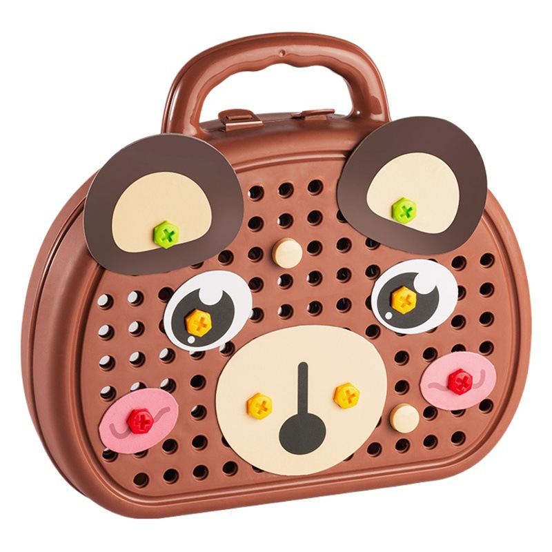 Cross-border children manual disassembly toolbox nut DIY three-dimensional platter screw assembly building block toy early education