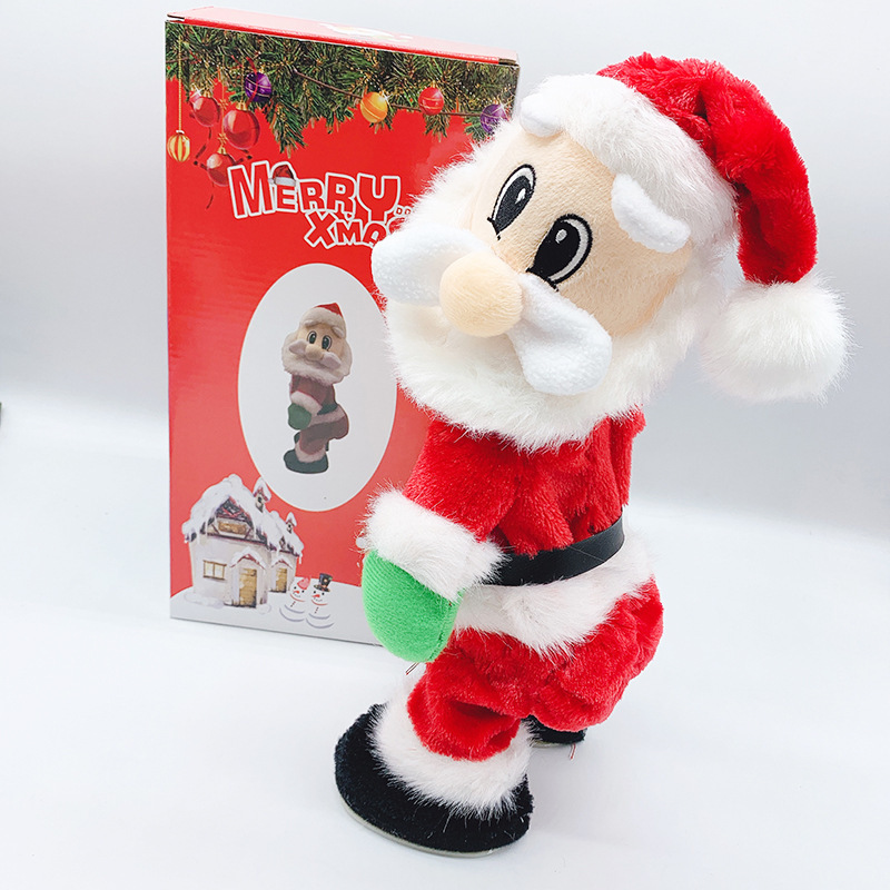 Christmas Electric Wiggling Santa Claus Toy Plush Christmas Cute Wiggling Butt Dynamic