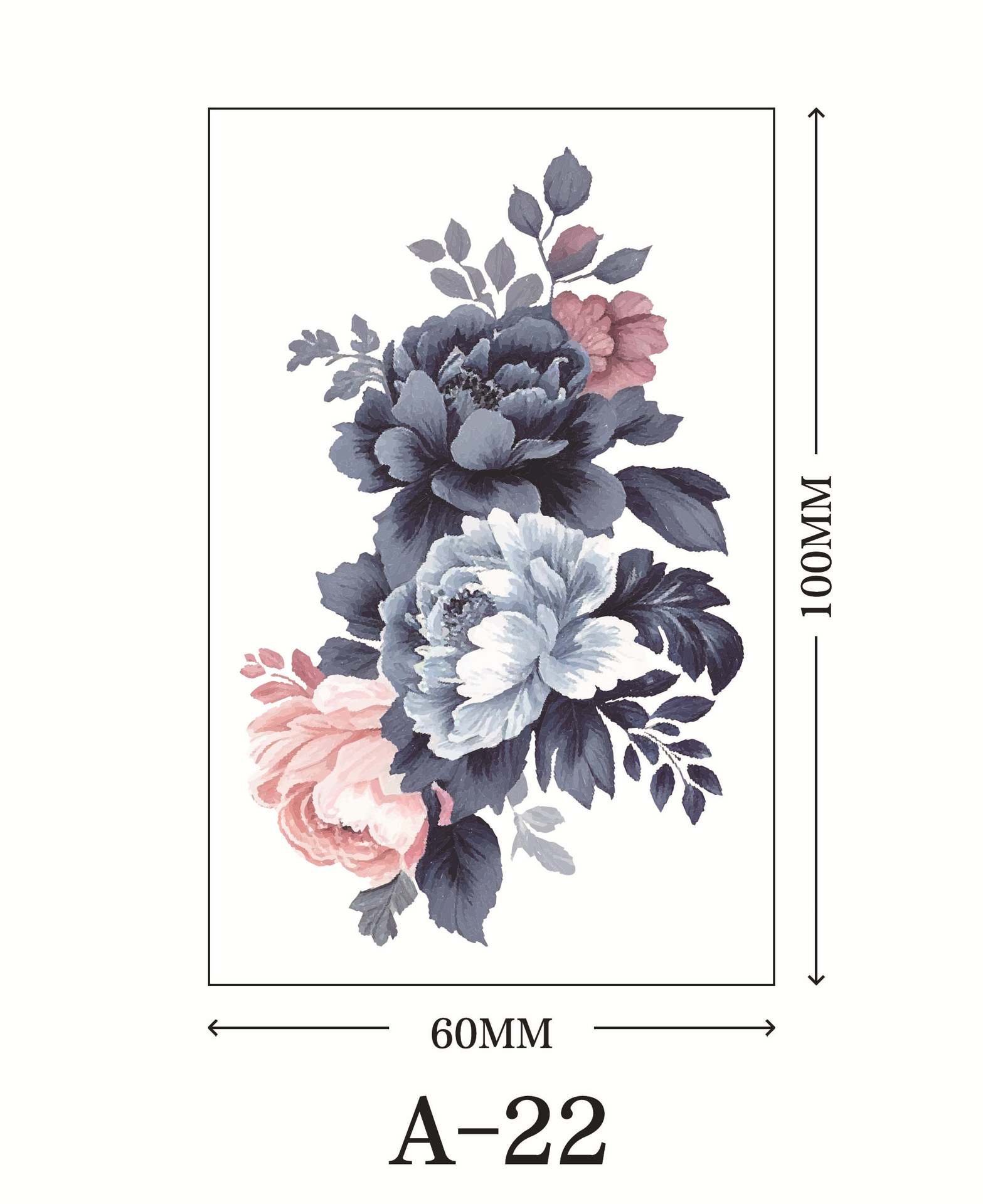Picture of New cross-border rose flower tattoo stickers small fresh net red color tattoo stickers factory wholesale waterproof and durable