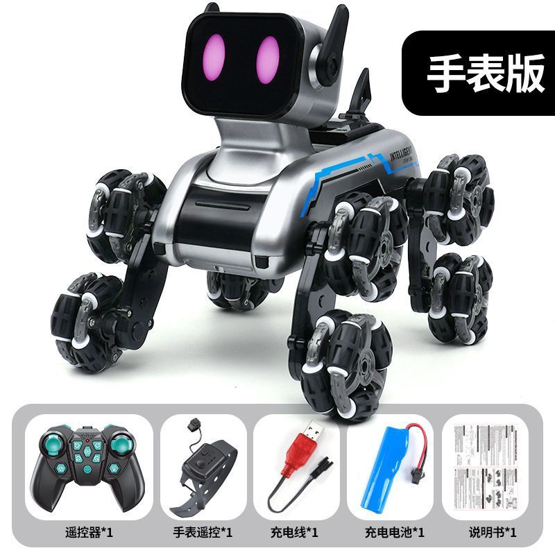 Picture of Internet Celebrity Kidsren's Remote Control Car Eight-wheel Stunt Mechanical Dog Swing Arm Climbing Off-road Vehicle Digital Music Robot Dog Toy