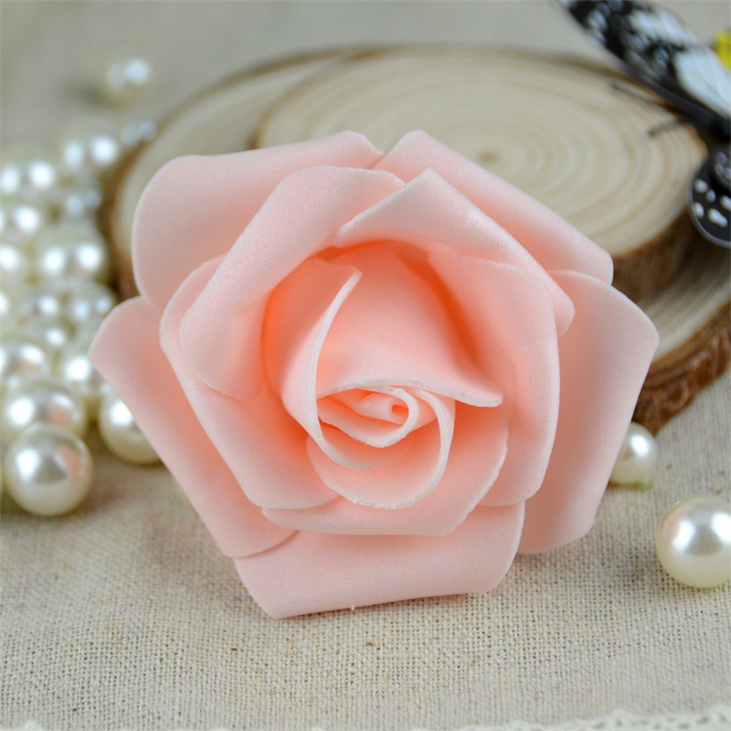 Picture of 7cm Simulated Pe Rose Head Chinese Valentine's Day Foam Rose Flower Wedding Valentine's Day Bouquet Packaging Material