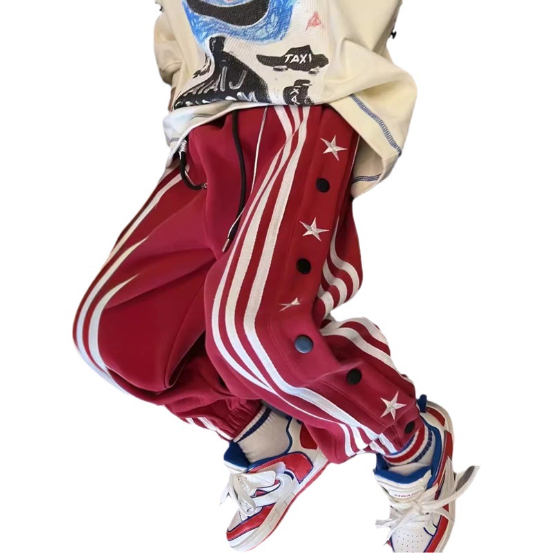 Boys' Casual Pants Spring and Autumn New Children's Handsome Loose Sports Pants Large Children's Autumn Student Hip-Hop Long Pants