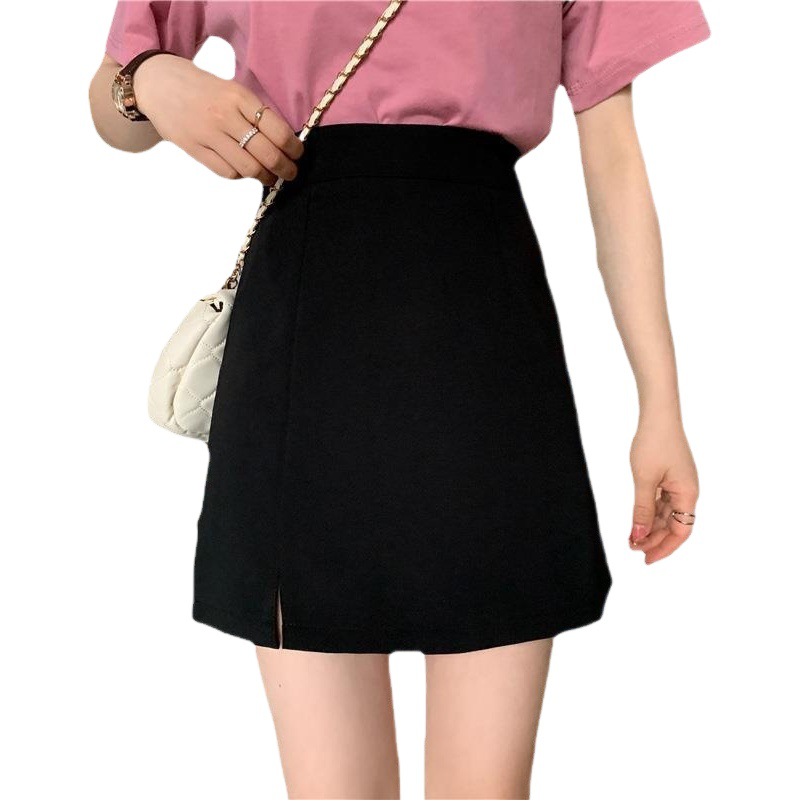 Skirt Women's 2024 New A- line Skirt Long Skirt One-step Skirt High Waist Small Skirt Summer Student Skirt