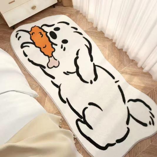 Picture of Cute Cartoon Cat Cashmere Carpet Ins Princess Bedroom Bedside Blanket Cushioned Cat Sense Balcony Bay Window Mat for Hair