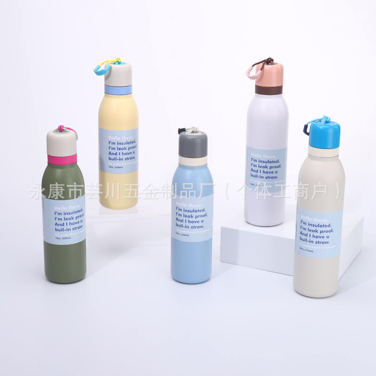 Picture of Oh Wow Macaron Color Portable Cup 304 Stainless Steel Insulated Cup Outdoor Sports Cola Bottle Water Cup Wholesale