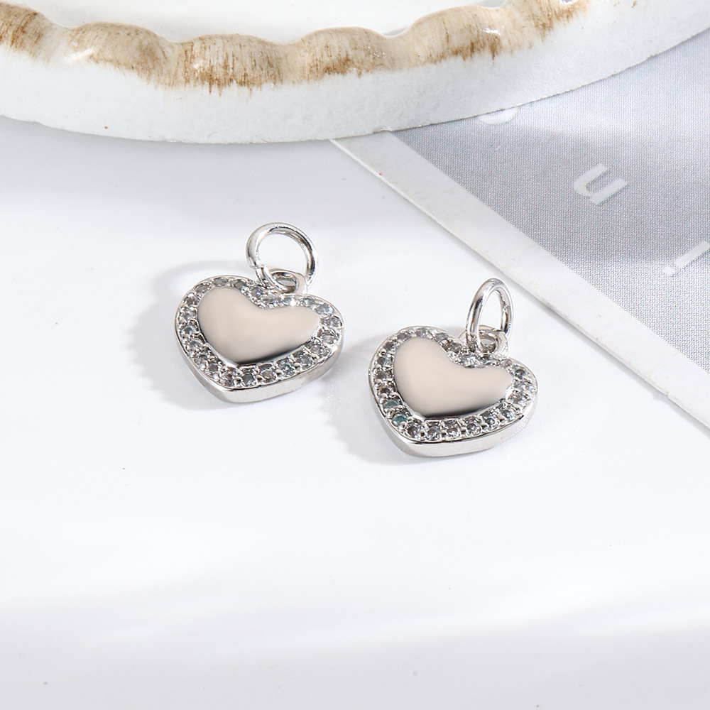 Picture of Exquisite and Small Irregular Convex Love Pendant Gloss Peach Heart Pendant DIY Bracelet Necklace Accessories