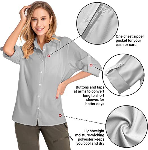 Picture of Women's Long-Sleeved Sun Protection Shirt Quick-Drying Outdoor Fishing Hiking Shirt
