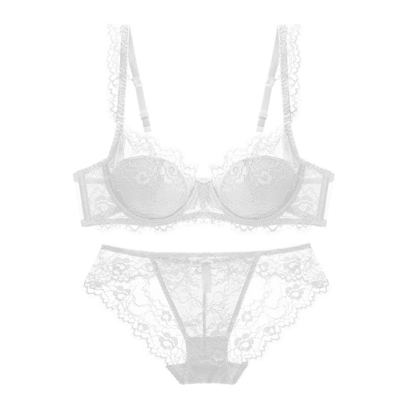Picture of Cross-border European and American Sexy Bra Lace Pure Thin Big Chest Small Bra Women's Summer Gather-up Bra suit