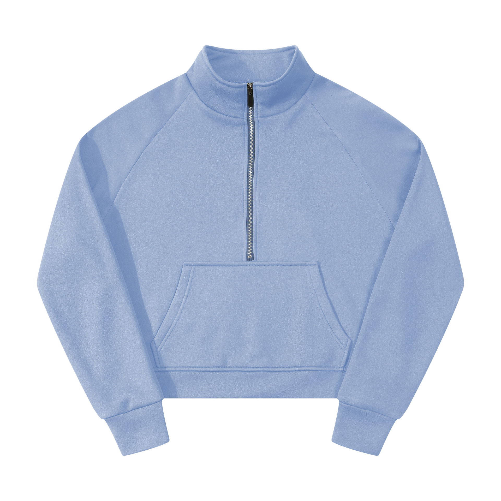 Picture of Foreign Trade European and American Raglan Sleeve Sweater Women's Autumn and Winter Fleece Loose Jacket Semi-Zipper Shirt with Vertical Collar Foreign Trade Long Sleeve Sweater