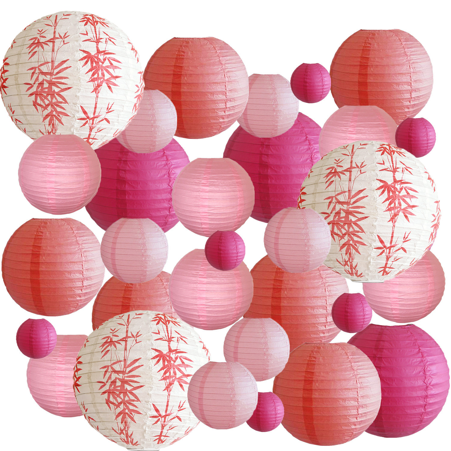Picture of Spring, Summer, Autumn and Winter Colorfulful Paper Lanterns Round Foldableable Paper Art Combination Set Hanging Lanterns