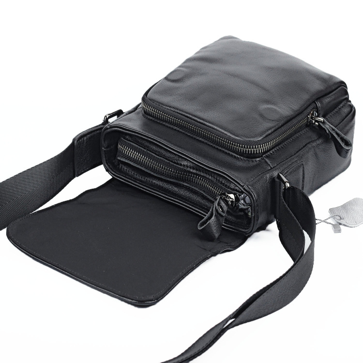 Picture of New Men's Korean-style Shoulder Bag Black Head Layer Cowhide Small Oblique Bag Casual Simple IPAD Mini Small Bag