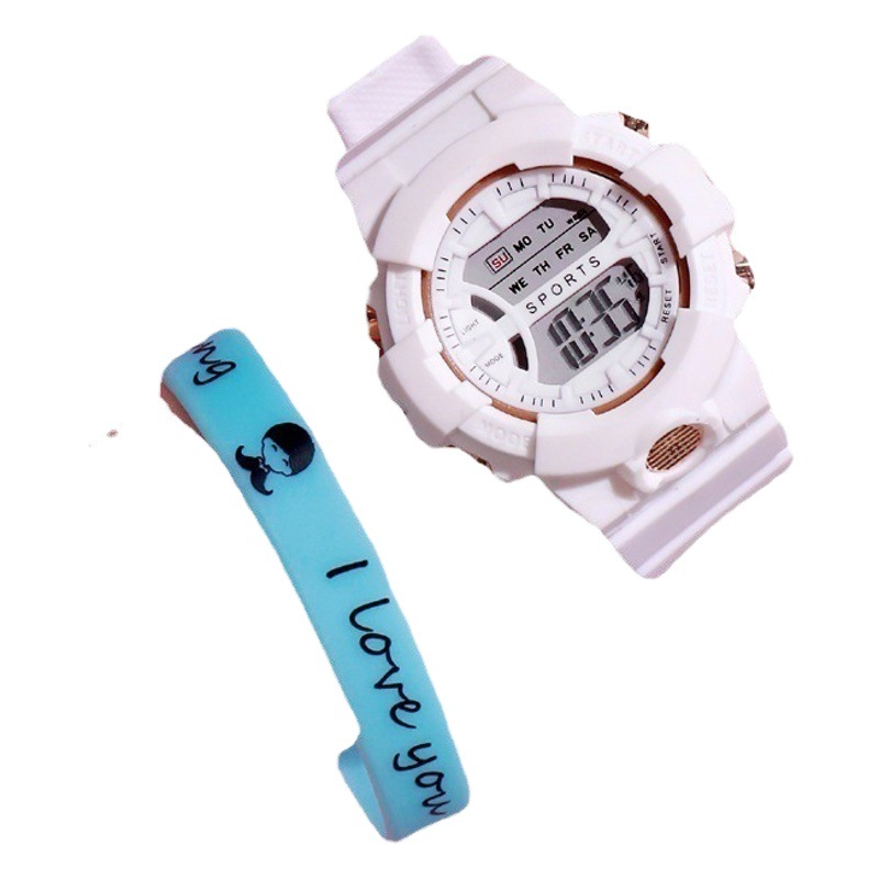 Manufacturer Wholesale Children's Electronic Watches, Youth Couple Fashion Sports Multifunctional Watches, Internet Celebrity Matcha Green Large Dial