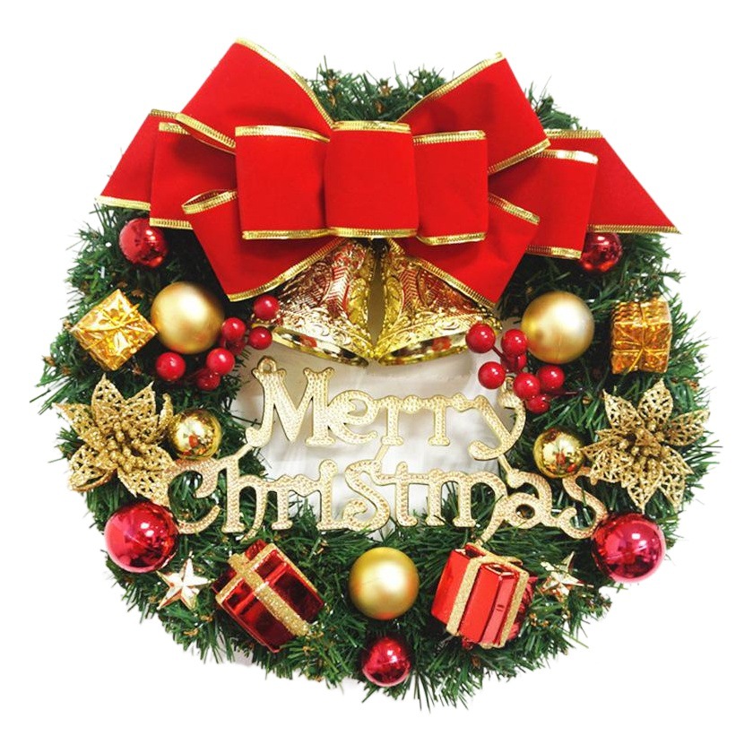 Christmas Wreath 2022 Cross-Border Hot Selling Christmas Decoration Shopping Mall Hotel 30cm Small Wreath Window Pendant Wholesale