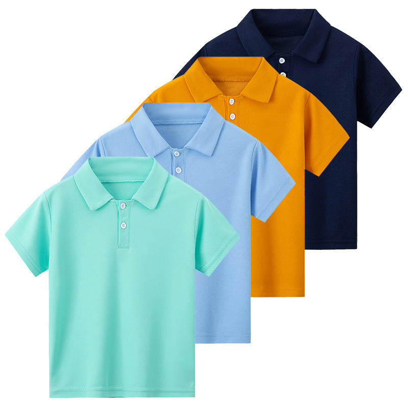 Picture of Overseas Cross-border Platform Children's Striped Multicolor Polo Shirt Boys Gentleman Casual Short-sleeved Girls Solid Color All-match T