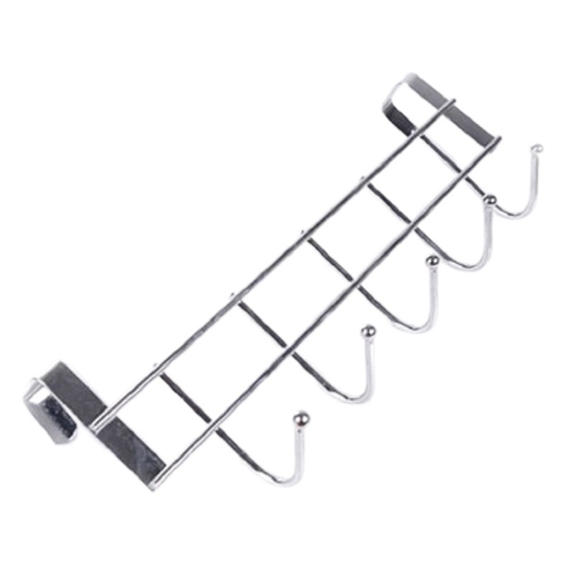 New Stainless Steel Door Hook Door Hook Punch-free Hanger Clothes Hook Punch-free Nail-free Hook Five-link Hook